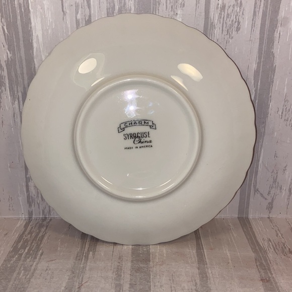 Vintage Syracuse China Charm Dinner Plate and Saucer Platinum Rim - Picture 5 of 5